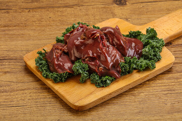 Raw chicken liver for cooking