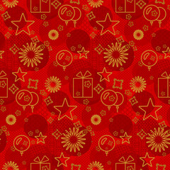 Asian new year holiday seamless pattern vector