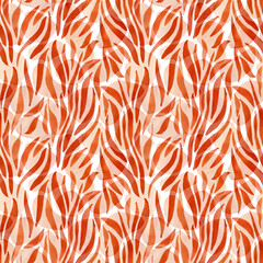Watercolor tiger pattern. Animal skin pattern for fabric. Boho geometrical tiger pattern. Brown pattern for wrapping paper, packaging, gifts, 2022 symbol