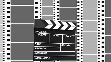 Animation introduction for videoblog or film about filmmaking and film production with alpha luma matte. Use this intro template in blog video channel about camera equipment and tutorials, animation.