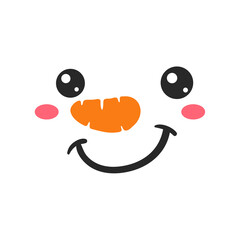 Snowman face set. snowball face decoration vector in the winter of Christmas