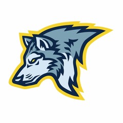 Wolf Logo of Sports Mascot Design Vector Illustration