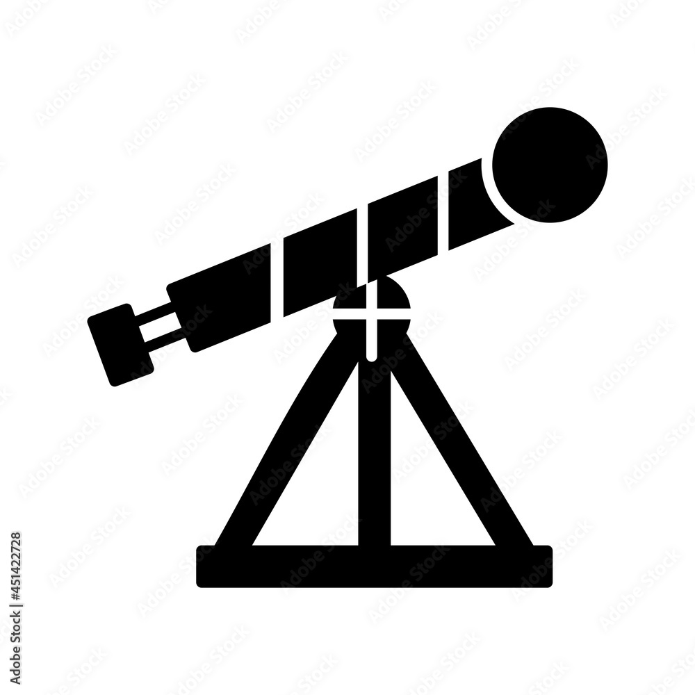 Sticker unique telescope vector glyph icon