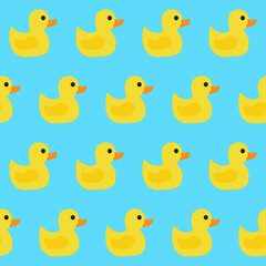 seamless pattern with yellow ducks