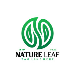 Letter N Nature Leaf Logo Design, Abstract Logos Designs Concept for Template