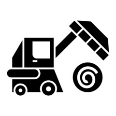 Vector Baler Glyph Icon Design