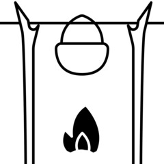 camping blue line icon
