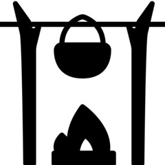 camping glyph icon