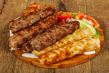 Tasty minced meat kebab set