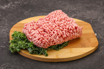 Raw pork minced meat for cooking