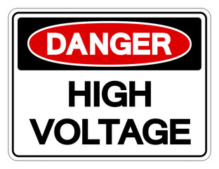 Danger High Voltage Symbol Sign, Vector Illustration, Isolated On White Background Label .EPS10