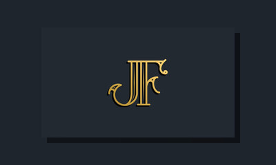 Fototapeta na wymiar Minimal Inline style Initial JF logo.