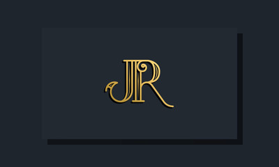 Fototapeta na wymiar Minimal Inline style Initial JR logo.