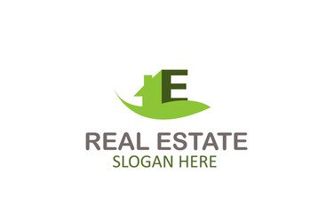 Green Letter E Logo Real Estate Design