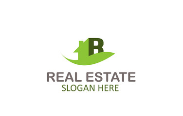 Green Letter B Logo Real Estate Design