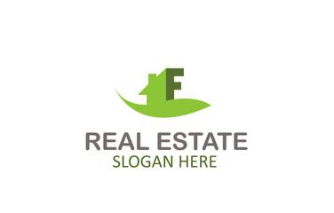 Green Letter F Logo Real Estate Design