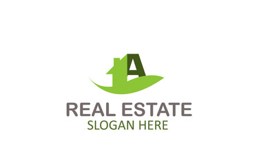 Green Letter A Logo Real Estate Design