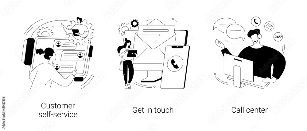 Wall mural help line abstract concept vector illustrations.