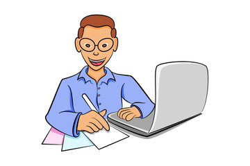 businessman with laptop
