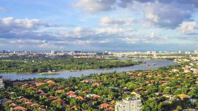 Ho Chi Minh City, District 2, Thao Dien Time Lapse View, Vietnam