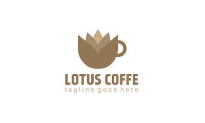 Lotus coffee logo design template
