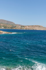 Panorama with sea view on Daskalio gulf in Keratea in Athens in Greece