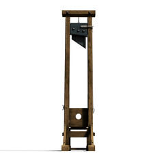 3d-illustration of an isolated old-fashioned guillotine for execution