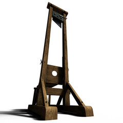 3d-illustration of an isolated old-fashioned guillotine for execution