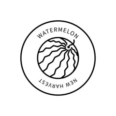 Line Icon Watermelon In A Simple Style. New Harvest. Vector sign in a simple style isolated on a white background.