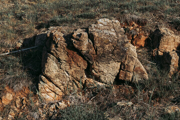 Fototapeta na wymiar Rocks and stones pattern as background