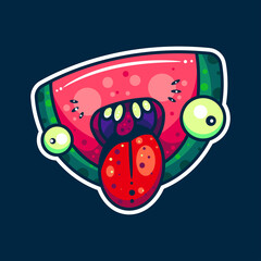 MONSTER WATER MELON FOR CHARACTER, ICON, STICKER AND ILLUSTRATION