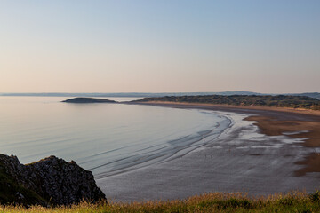 The Sandy Beach at Rhossili Bay in South Wales
