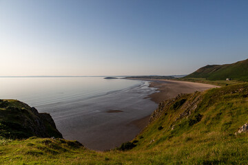 The Sandy Beach at Rhossili Bay in South Wales