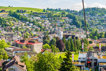 Luzern, Switzerland, June 05, 2016: Cable car at Pilatus mountain in Luzern. Switzerland.