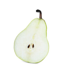 Half of fresh ripe pear isolated on white