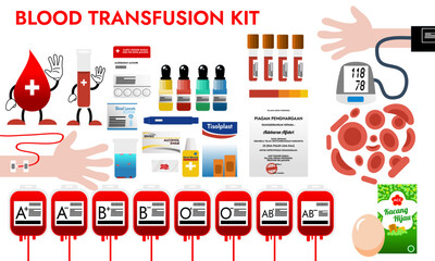 Blood Transfusion Kit Suitable for Red cross Illustration