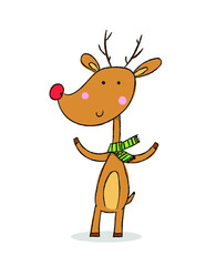 christmas reindeer with scarf
