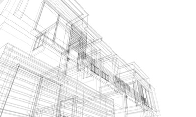 Fototapeta na wymiar modern architecture 3d illustration
