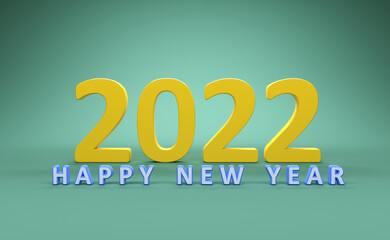 New Year 2022 Creative Design Concept - 3D Rendered Image	
