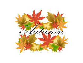 vector gold autumn leaves illustration, wallpaper and background