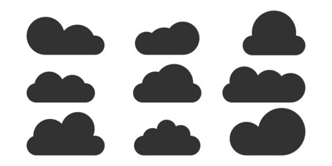 clouds icon, vector illustration, cloud symbol, logo, different clouds set