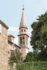 Building of Catholic church of St. John in Budva, Montenegro.