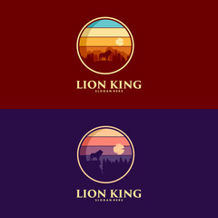 Set of lion king logo design