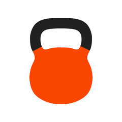 Colorful kettlebell flat icon. Simple editable vector illustration usable for web and print items