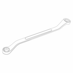 Isolated ring cap wrench sketch vector graphics