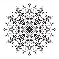 Indian Mandala Arabic Islamic Pattern Ornament Black White