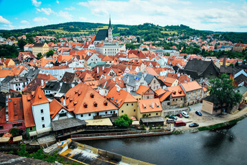 Fototapeta na wymiar Cesky Krumlov Castle city view (Czech Republic).