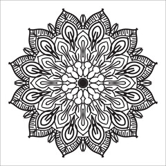 Indian Mandala Arabic Islamic Pattern Ornament Black White