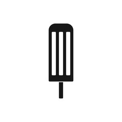 Black and white cold tasty icecream flat icon