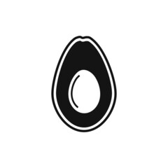 Black avocado line flat icon. Simple editable vector illustration usable for web and print items.